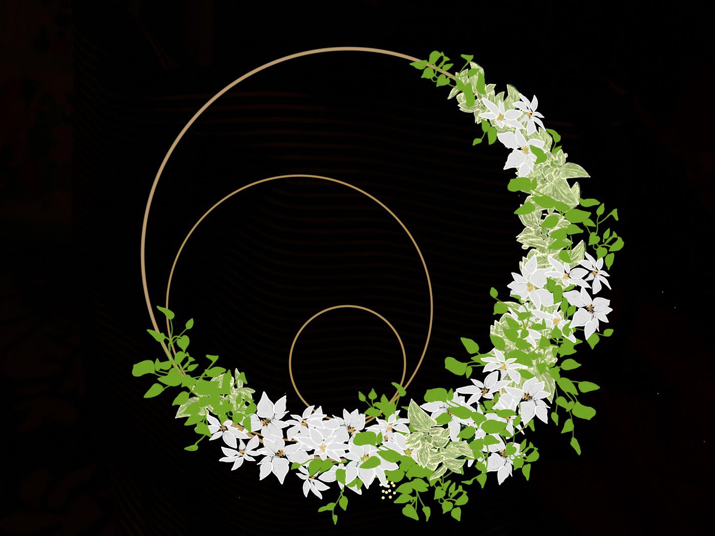 white and green Holiday wreath