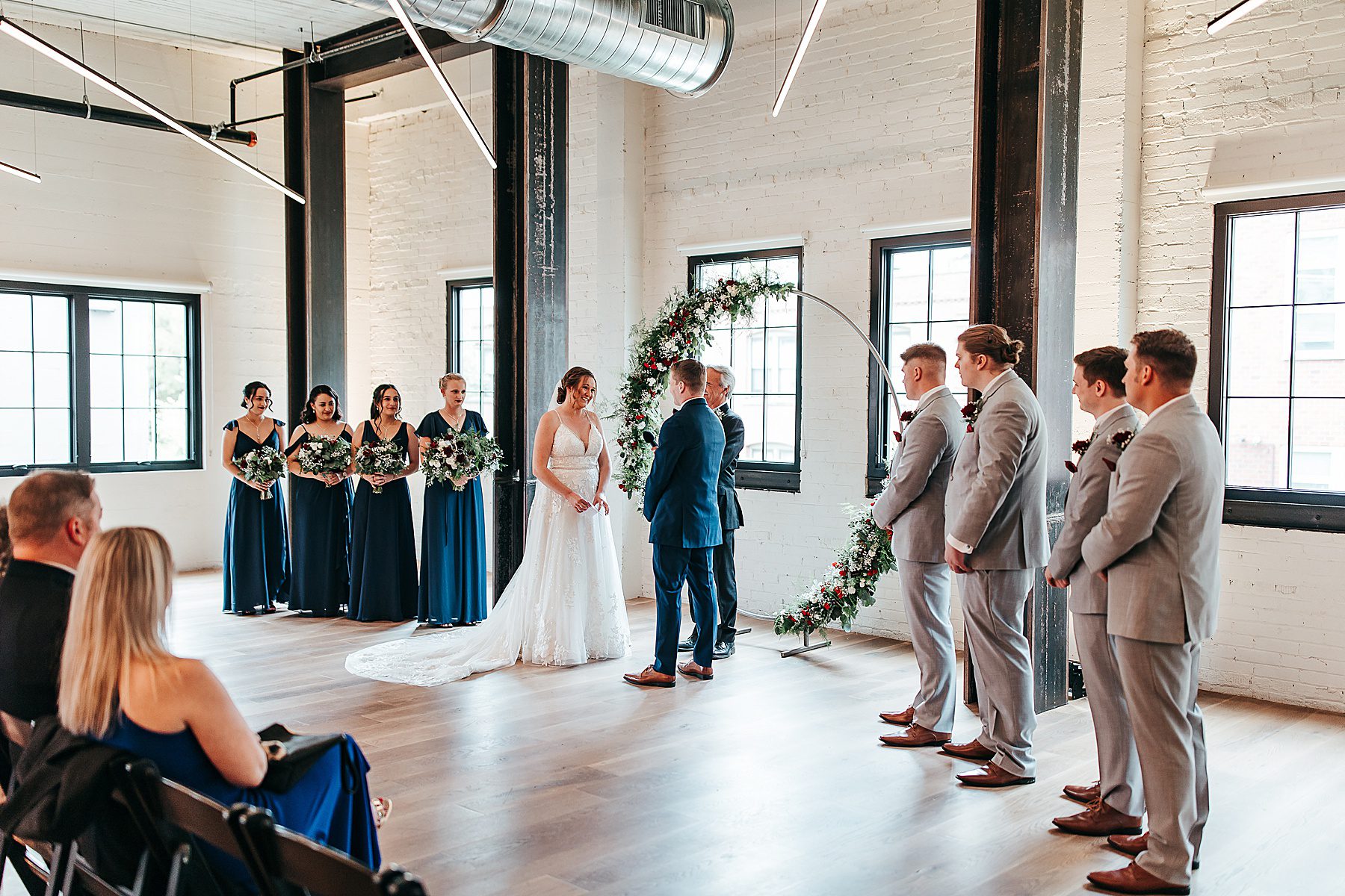 indoor industrial wedding ceremony