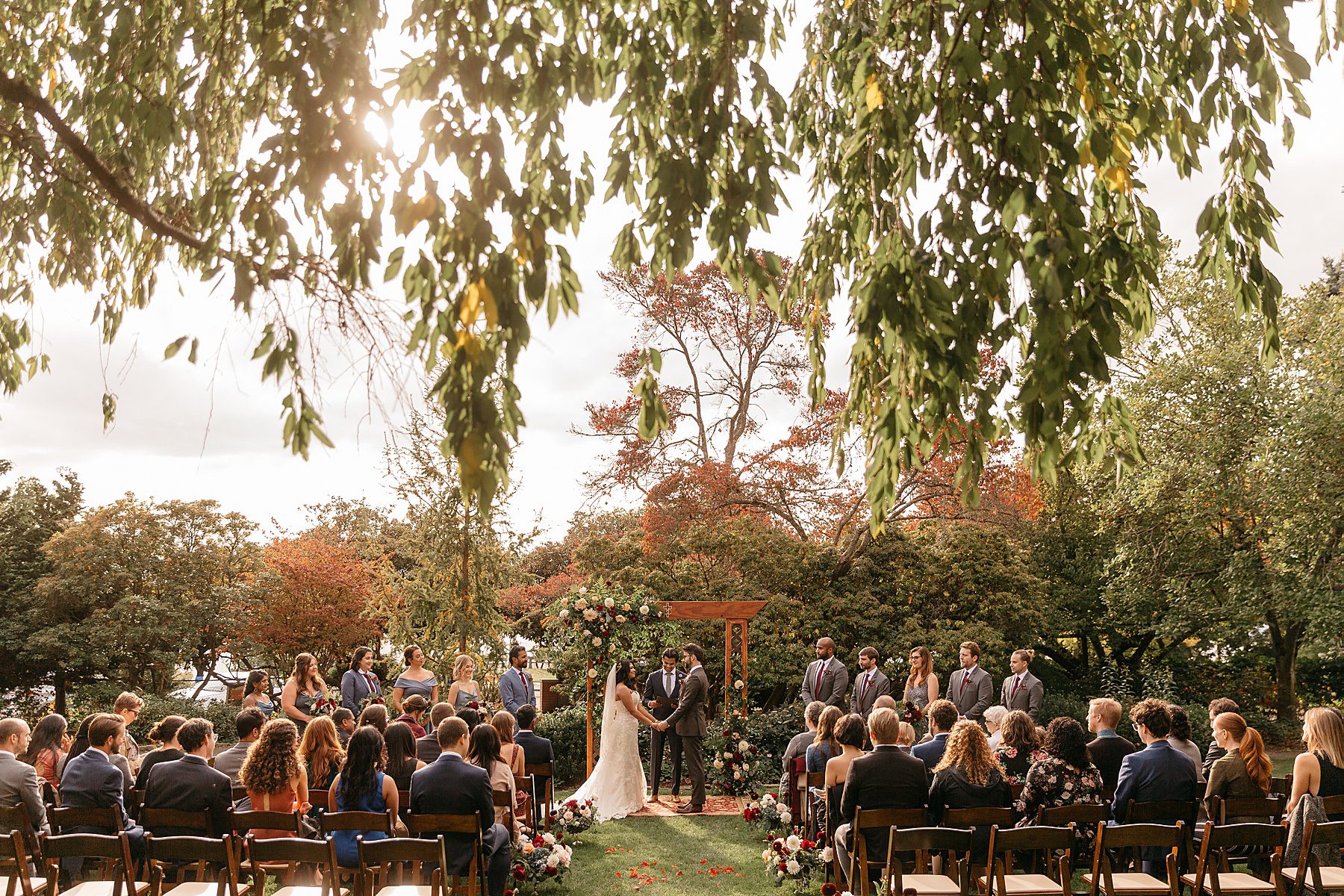 Wedding ceremony at Parsons Garden Seattle