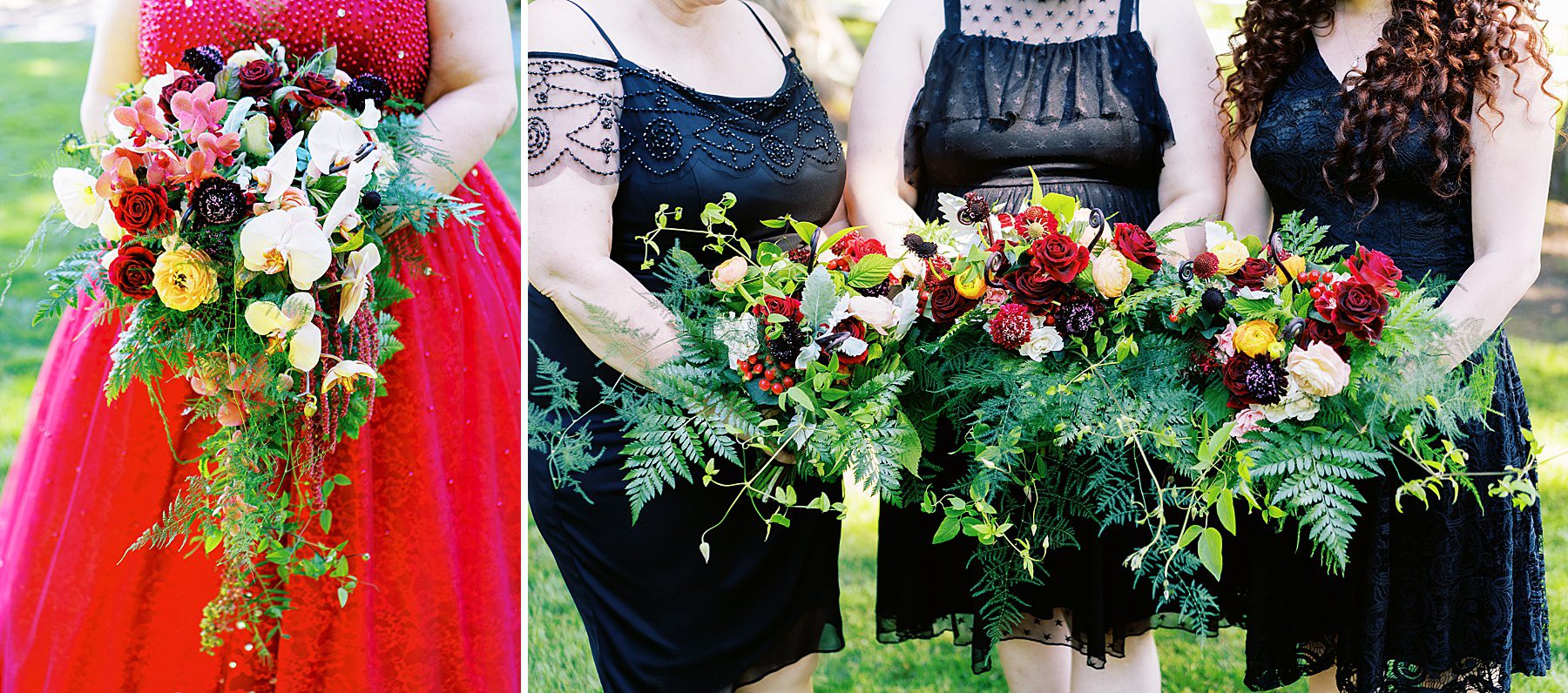 colorful wedding bouquets