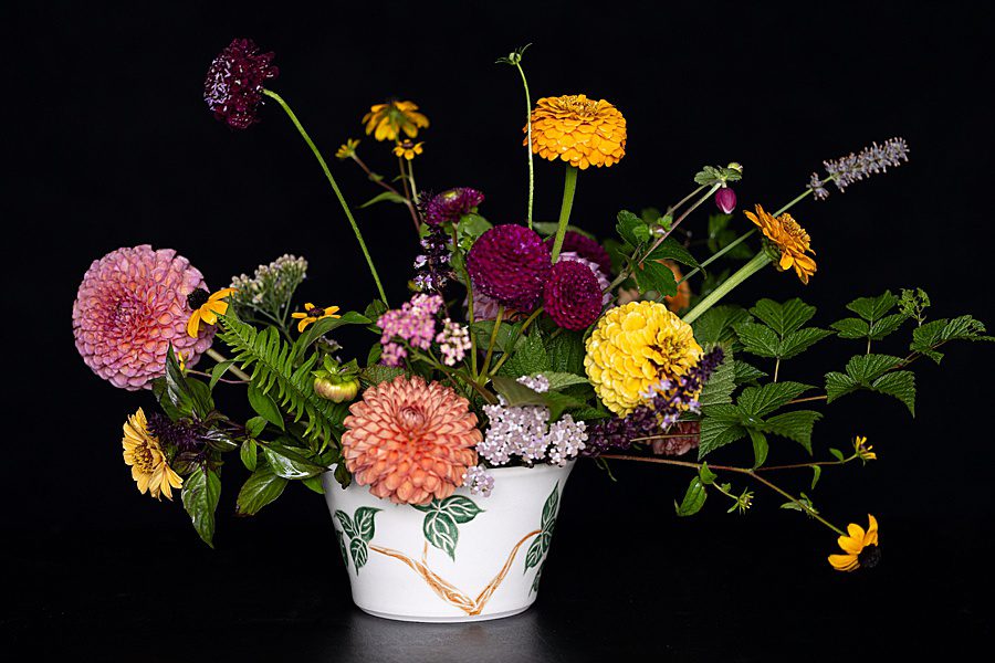 locally sourced Washington summer flowers in a handmade vase