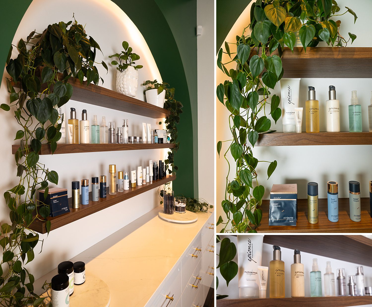 skin care products on a shelf skin synthesis seattle