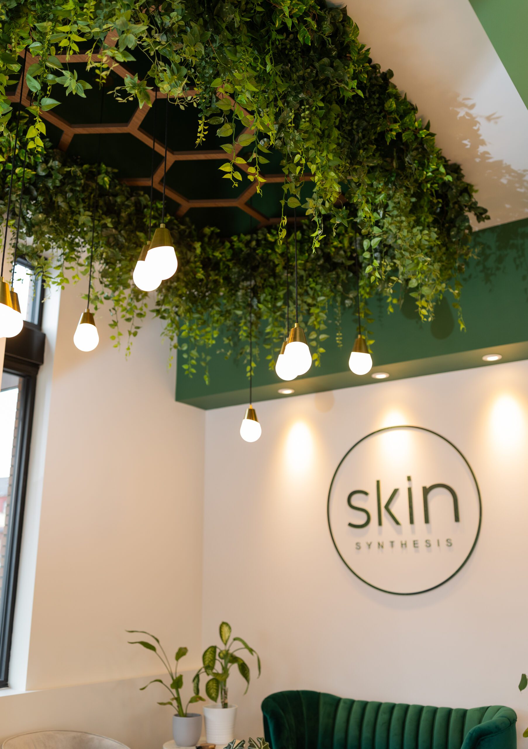 biophilic greenery installation at skin synthesis seattle