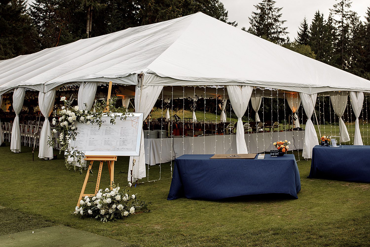 wedding tent at Canterwood Golf Club