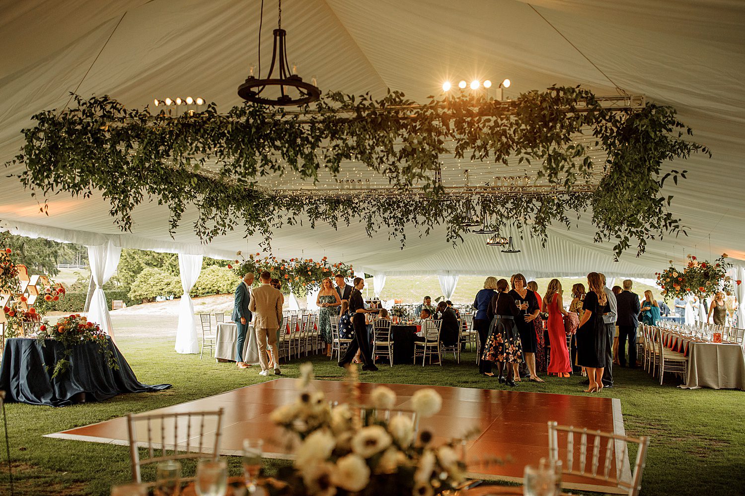 flowers on tables at the Canterwood Golf Club