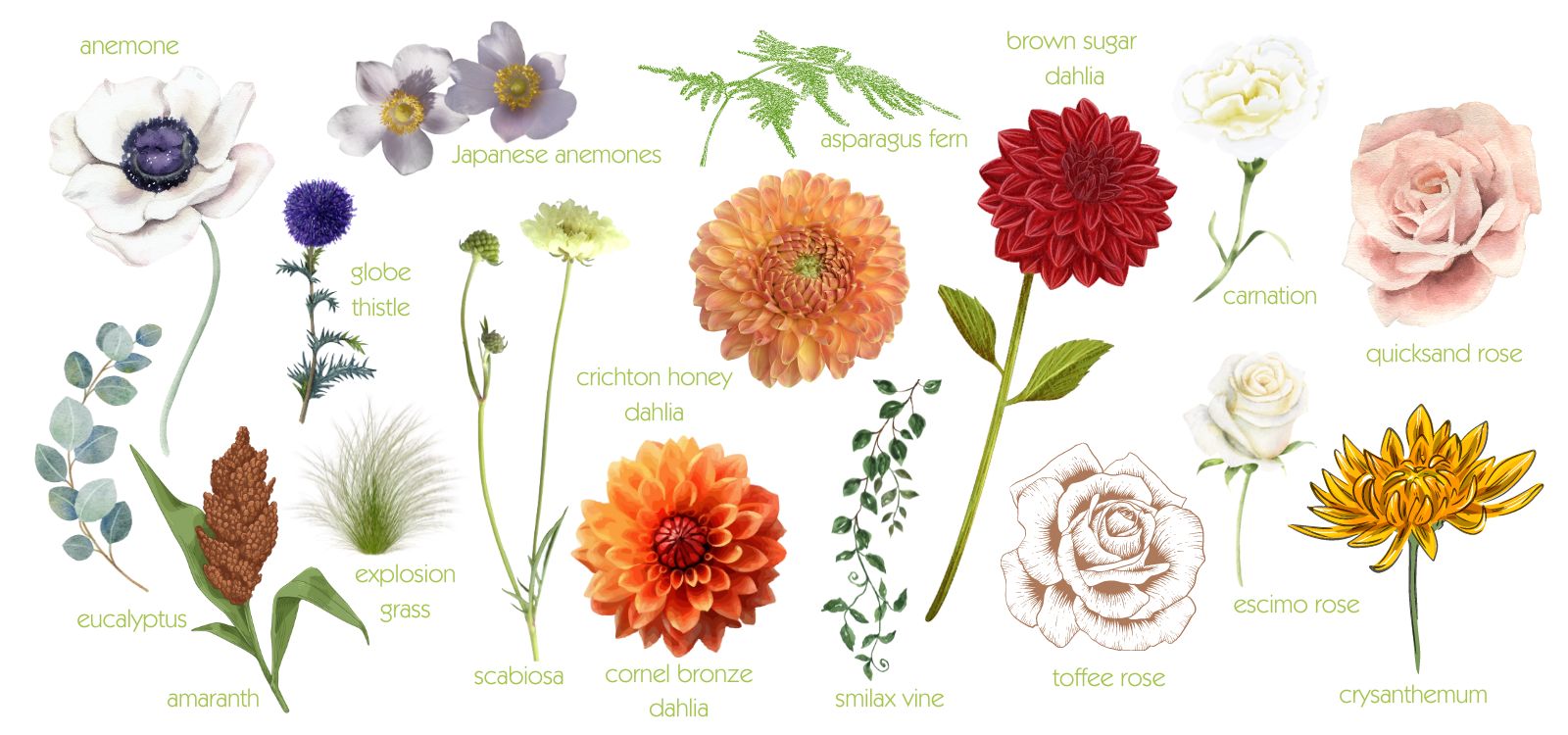 clip art of fall colored flowers
