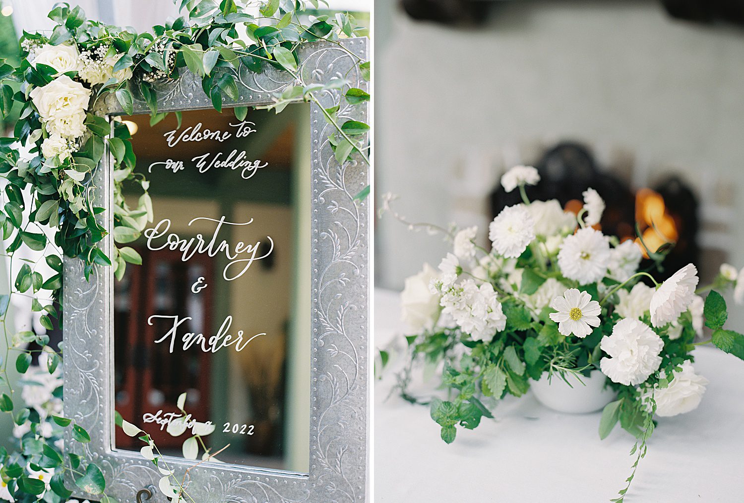 white and green flower arrangement